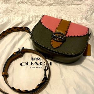Coach colorblock Georgie saddlebag with whipstitch